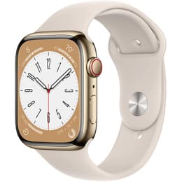 Apple Watch Series 8 45mm - GPS + Cellularモデル - ステンレススチール ゴールド ケース- スポーツバンド